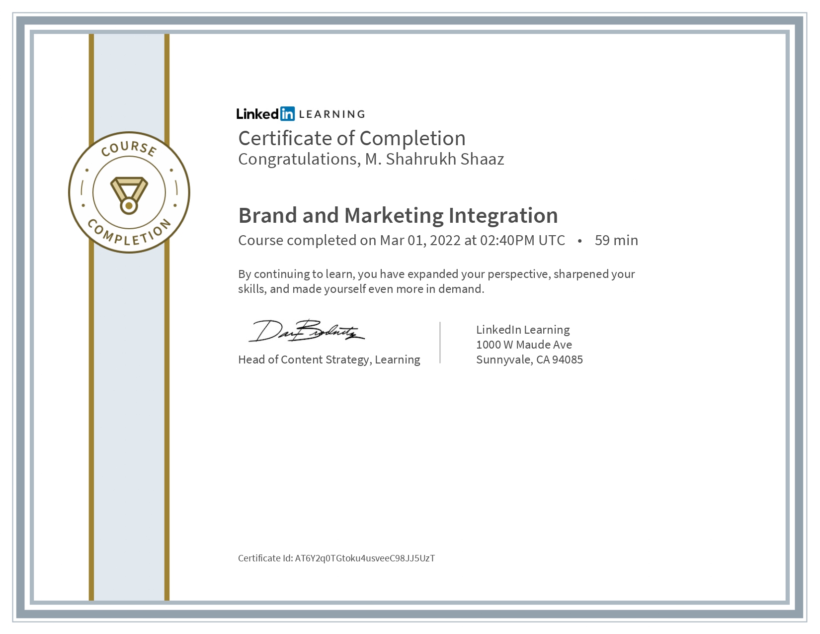 Brand and Marketing Integration~ Shahrukh Shaaz
